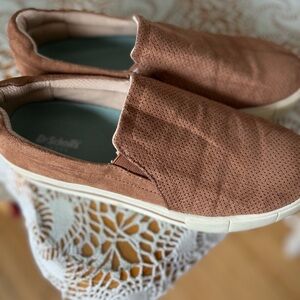 Dr.Scholls Brown Perforated Slip-On Shoes.
